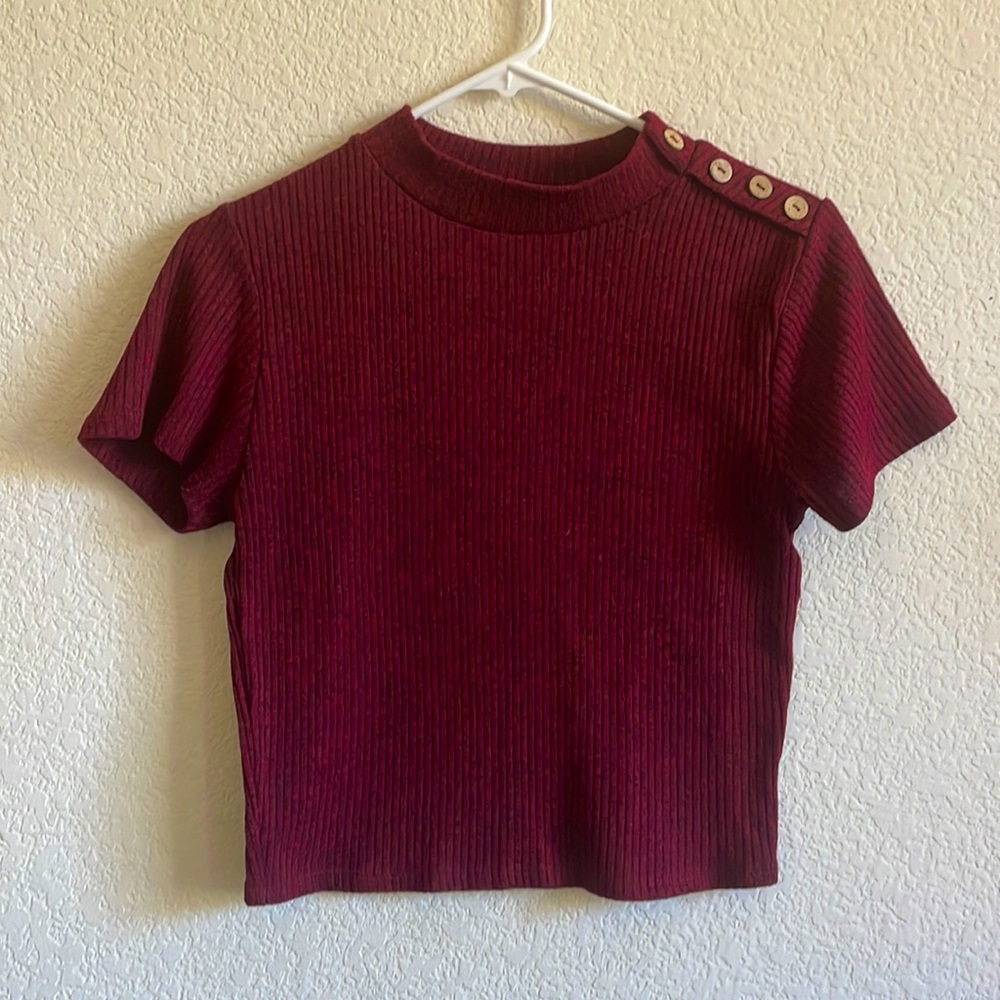 active USA knit crew neck top